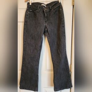 Lee Riders Women's Mid Rise Bootcut Jeans Size 8P, Grey Denim, zip up, button